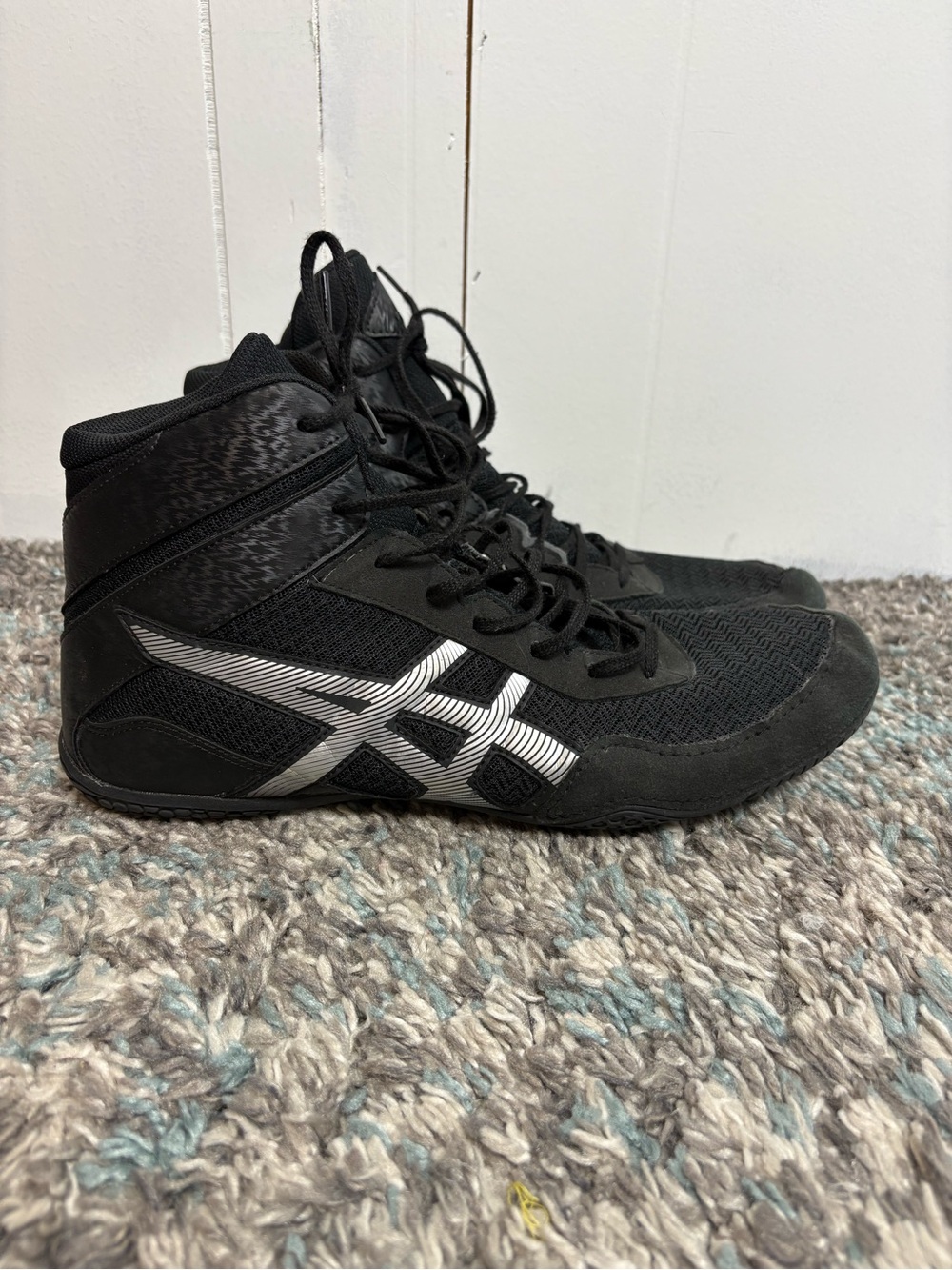 ASICS Shoes Mens 13 Matcontrol 3 High Top Wrestling Lightweight Flexible Black